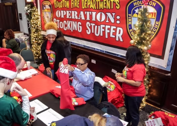 Houston Fire Department Partners Up for Operation Stocking Stuffer Toy Drive