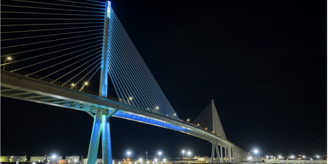 Corpus Christi’s New Harbor Bridge Lights Up the Night Sky
