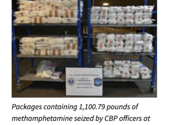 Officers Seize More Than $10 Million in Meth at Laredo’s World Trade Bridge