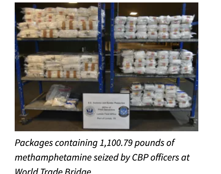 Officers Seize More Than $10 Million in Meth at Laredo’s World Trade Bridge