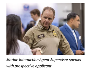 Marine Interdiction Agent Supervisor speaks with prospective applicant