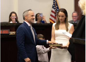 Stuart Hene swearing in at City Hall