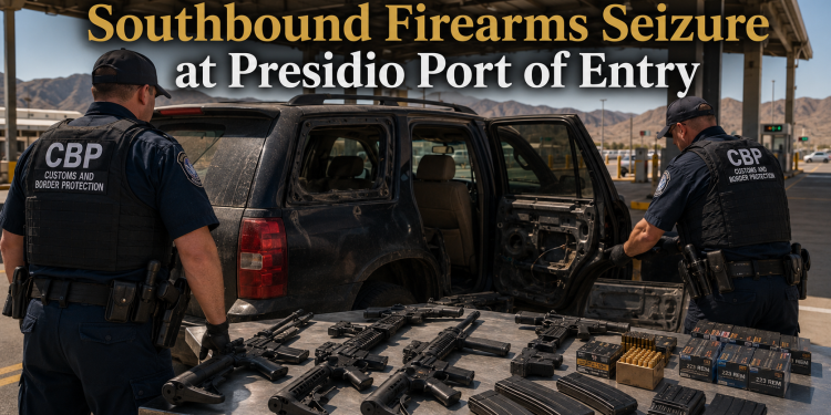 CBP Officers Seize Eight Firearms and 500 Rounds of Ammunition Hidden in SUV at Presidio Port of Entry