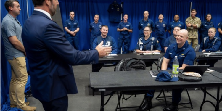 Secretary Mullin at USCG Station New York