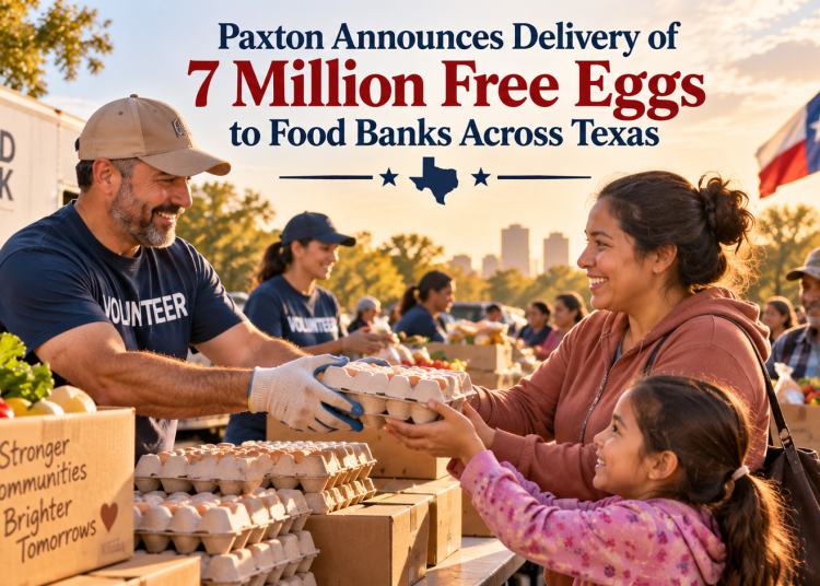 Paxton Announces Delivery of 7 Million Free Eggs to Food Banks Across Texas
